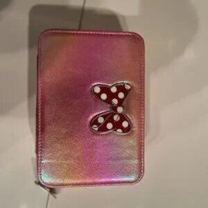 Pink Jewelry Box with Zipper Closure  -Minnie Mouse‎ Themed  (new) (w/a/x)